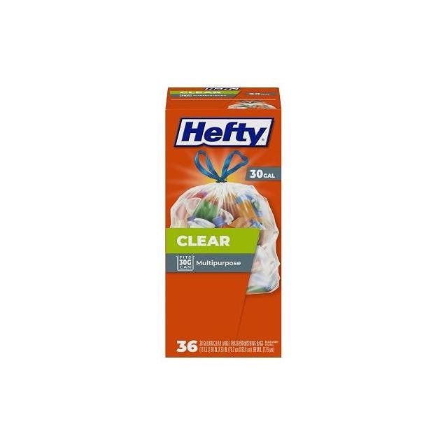 Hefty 36-Ct. 30-Gal. Clear Drawstring Multipurpose Trash Bags Hefty 36-Ct. 30-Gal. Clear Drawstring Multipurpose Trash Bags