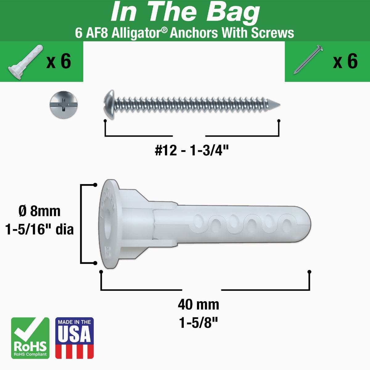 Toggler Alligator #12 x 1-3/4 In. Concrete & Drywall Anchors (6-Count) - photo 3 Toggler Alligator #12 x 1-3/4 In. Concrete & Drywall Anchors (6-Count) - photo 3