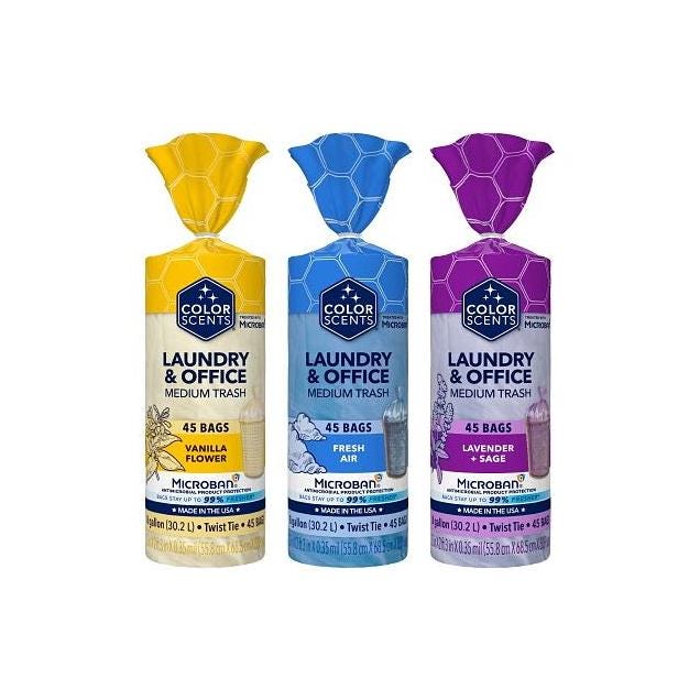 Color Scents 45-Ct. 8-Gal. Small Garbage Bag Color Scents 45-Ct. 8-Gal. Small Garbage Bag