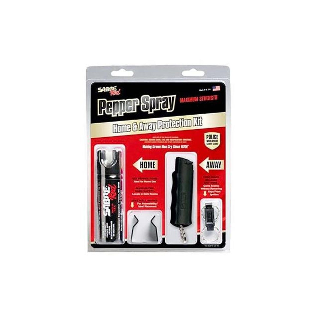 Sabre Home & Away Maximum Strength Pepper Spray Protection Kit with Case