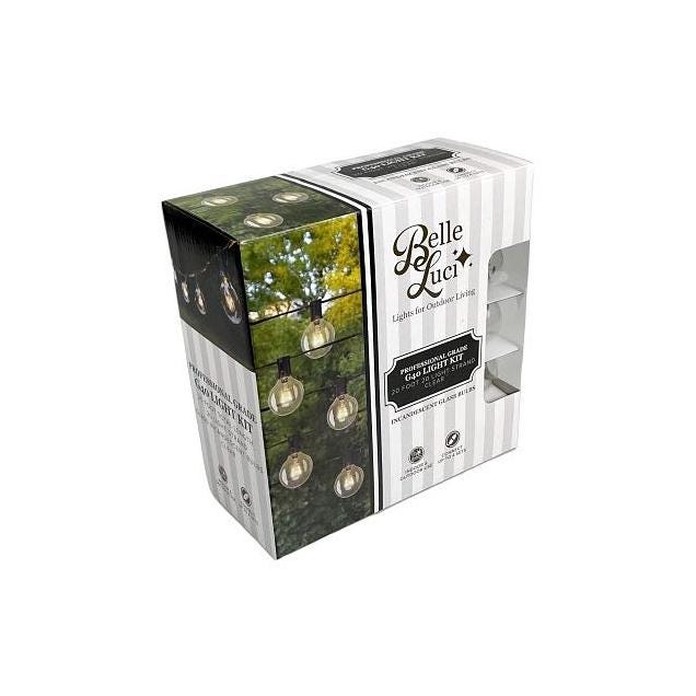 Holiday Bright Lights 20-Bulb Clear Belle Luci G40 Outdoor String Lights, 20 Ft.