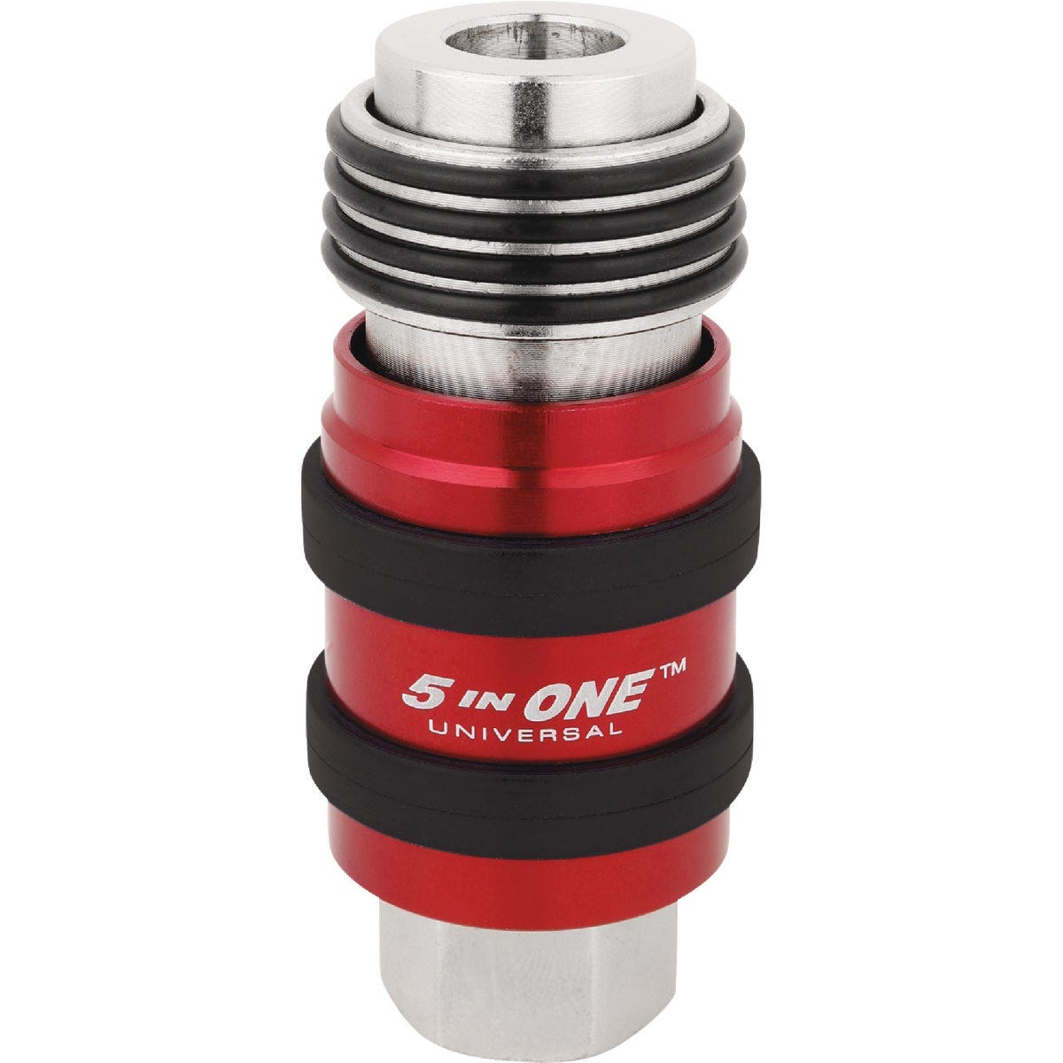 Milton 5-In-1 Universal Safety Exhaust Quick-Connect Industrial Coupler, FNPT Milton 5-In-1 Universal Safety Exhaust Quick-Connect Industrial Coupler, FNPT