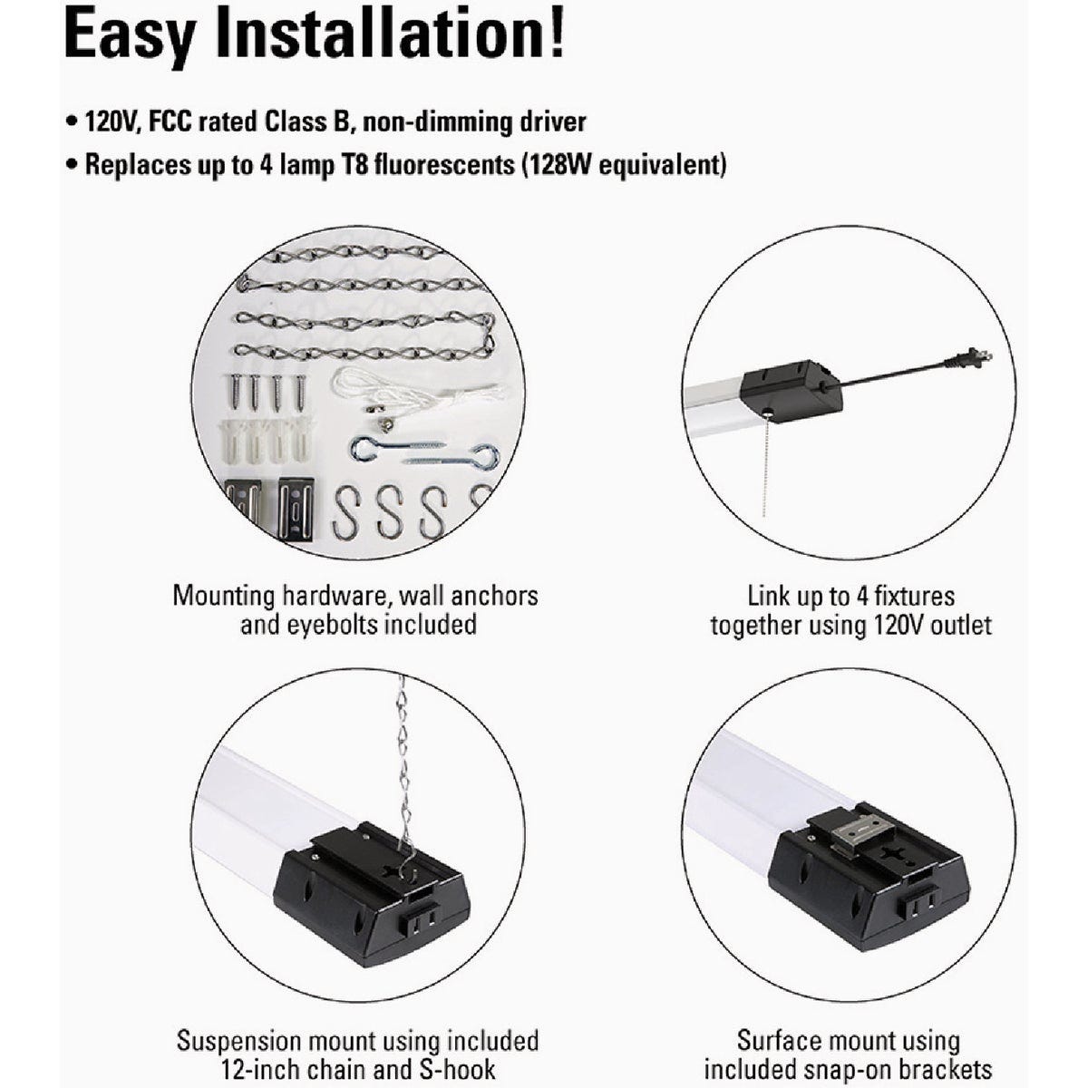 Metalux 46 In. 128W Equivalent 10,000 Lm. LED Shop Light - photo 5 Metalux 46 In. 128W Equivalent 10,000 Lm. LED Shop Light - photo 5