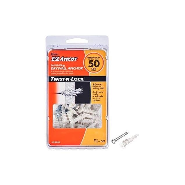 EZ Ancor 50-Pack Self-Drilling Plastic Drywall Anchors