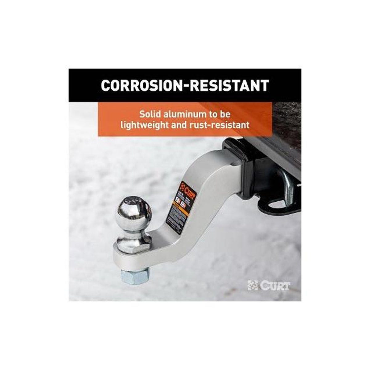 CURT 8000 Lb. 4 In. Drop 8-1/2 In. Long 2 In. Shank Aluminum Ball Mount - photo 4