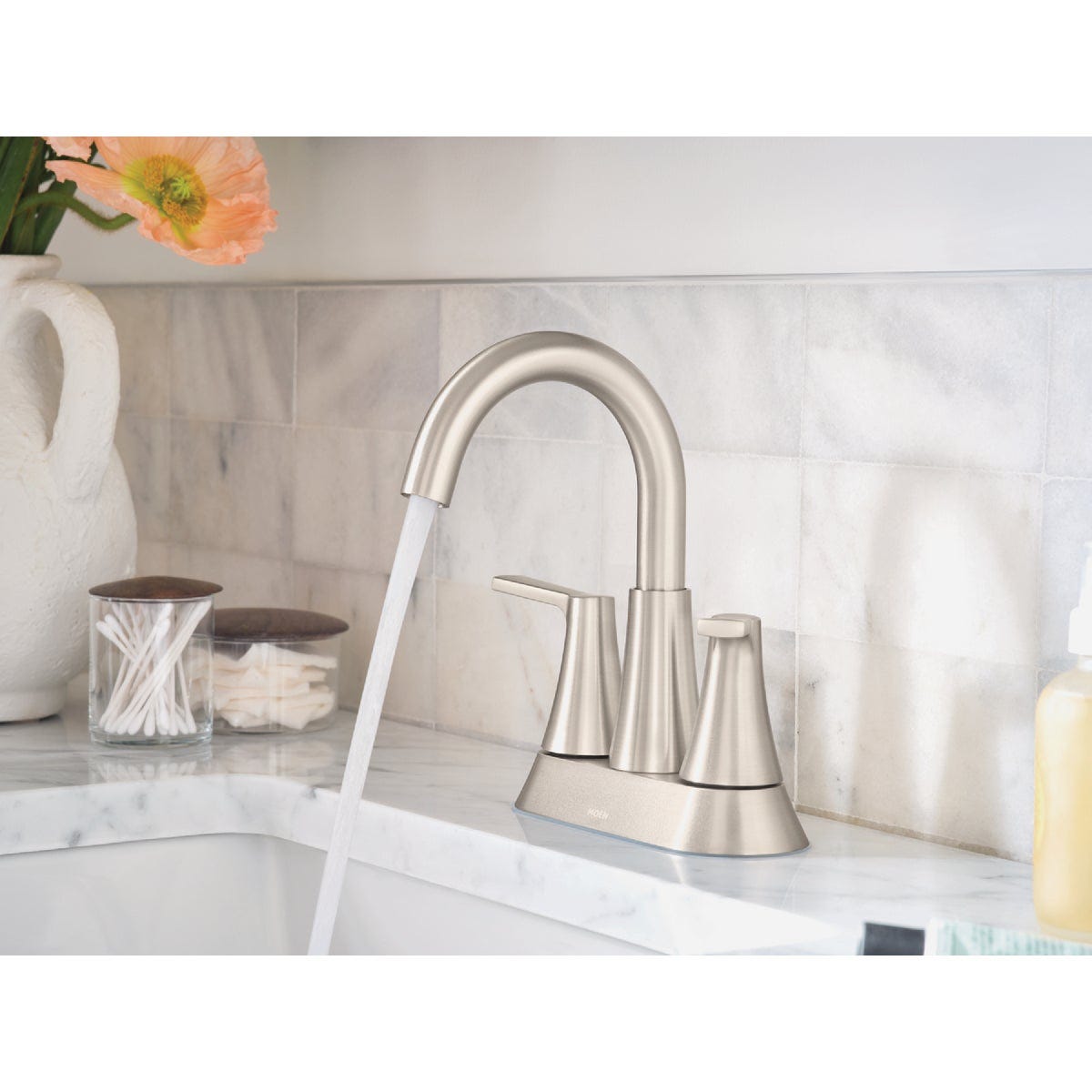 Moen Mikah 2-Handle High Arc Bathroom Faucet, Spot Resist Brushed Nickel - photo 2
