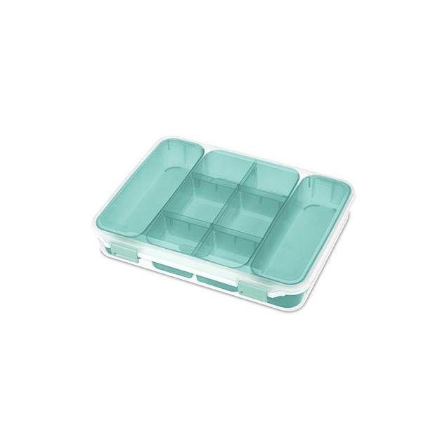 Sterilite Clear/Turquoise Divider Case Sterilite Clear/Turquoise Divider Case