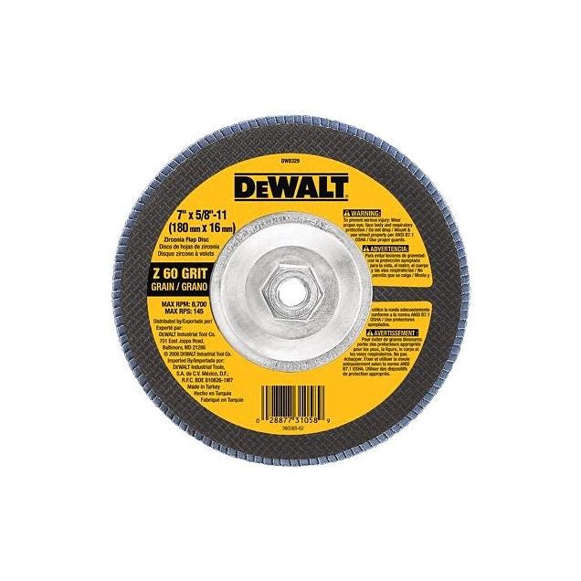 DEWALT 7 In. x 5/8 In.-11 60-Grit Zirconia Angle Grinder Flap Disc