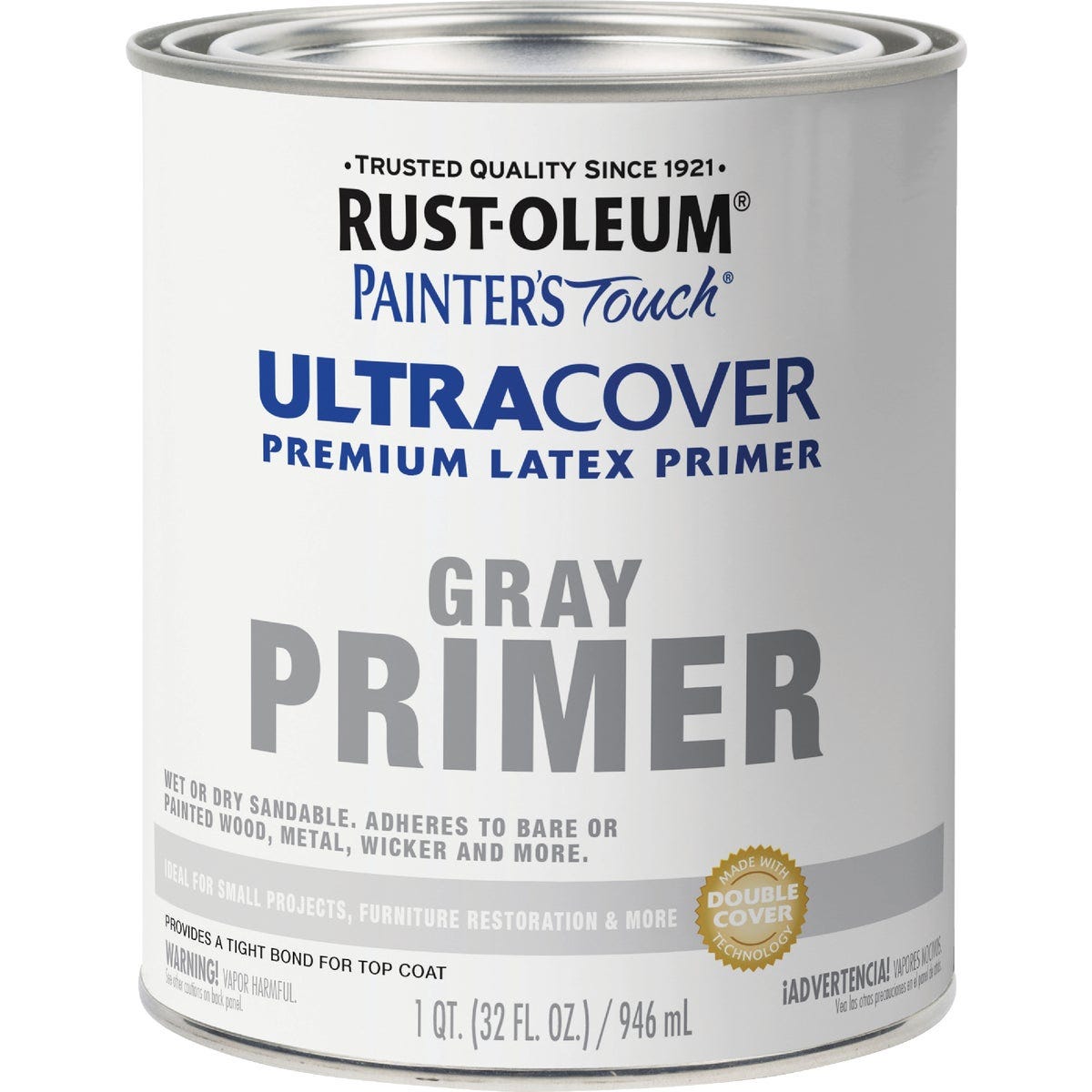 Rust-Oleum Painter's Touch Ultra Cover Latex Interior/Exterior Primer, Gray, 1 Qt. - photo 2