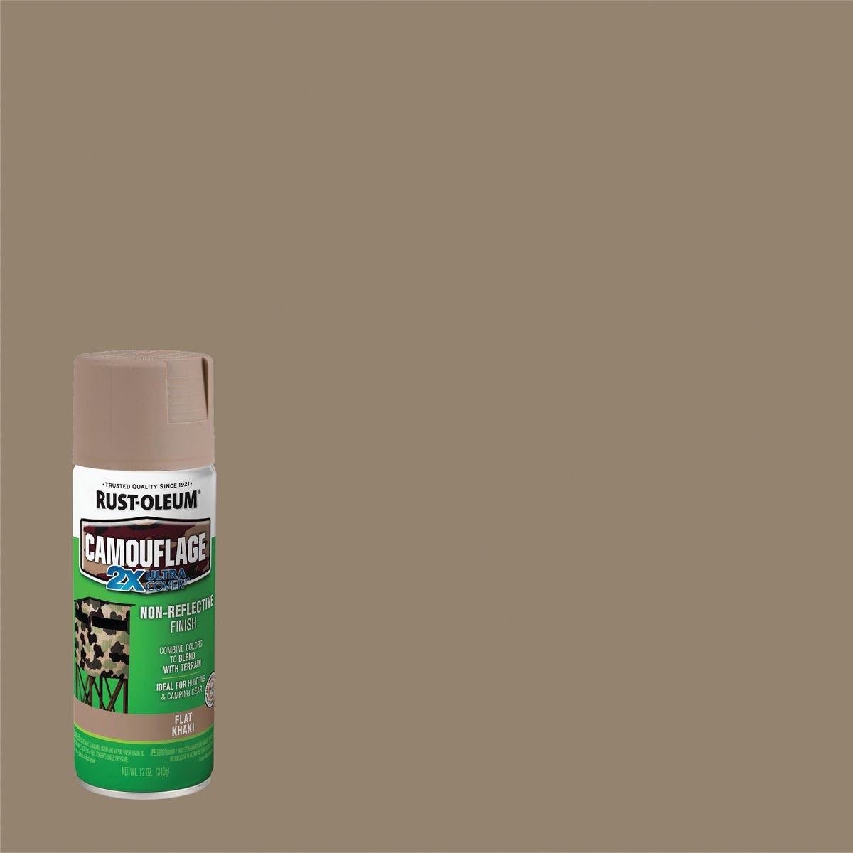 Rust-Oleum Camouflage 2X Ultra Cover 12 Oz. Flat Spray Paint, Khaki