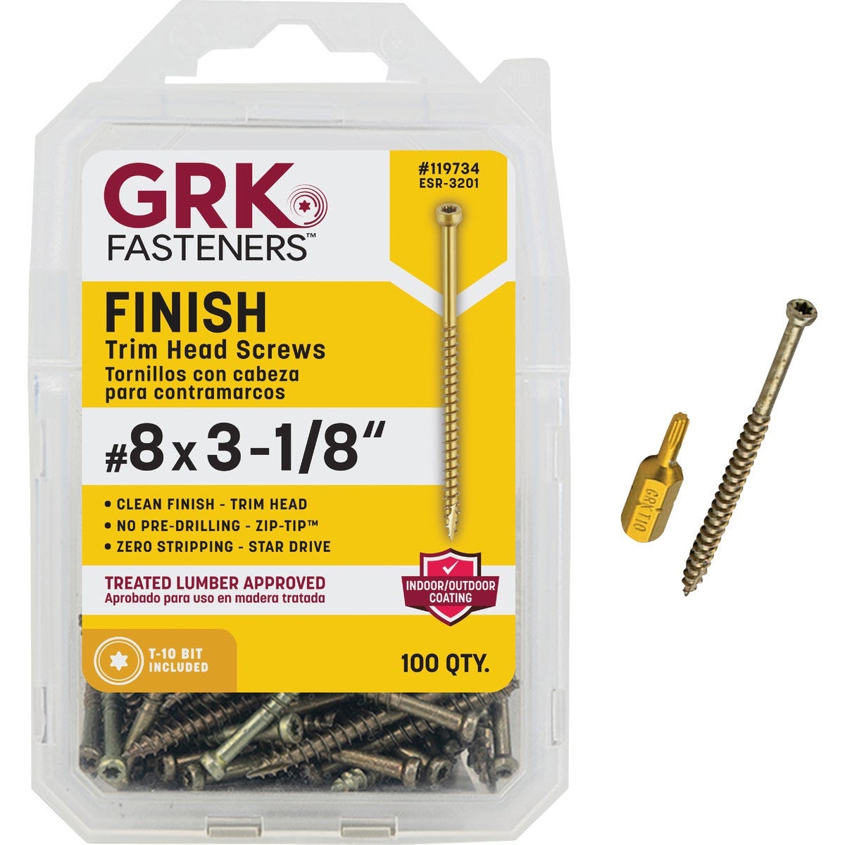 GRK #8 x 3-1/8 In. Star Drive Steel Trim Screw (100-Count) GRK #8 x 3-1/8 In. Star Drive Steel Trim Screw (100-Count)