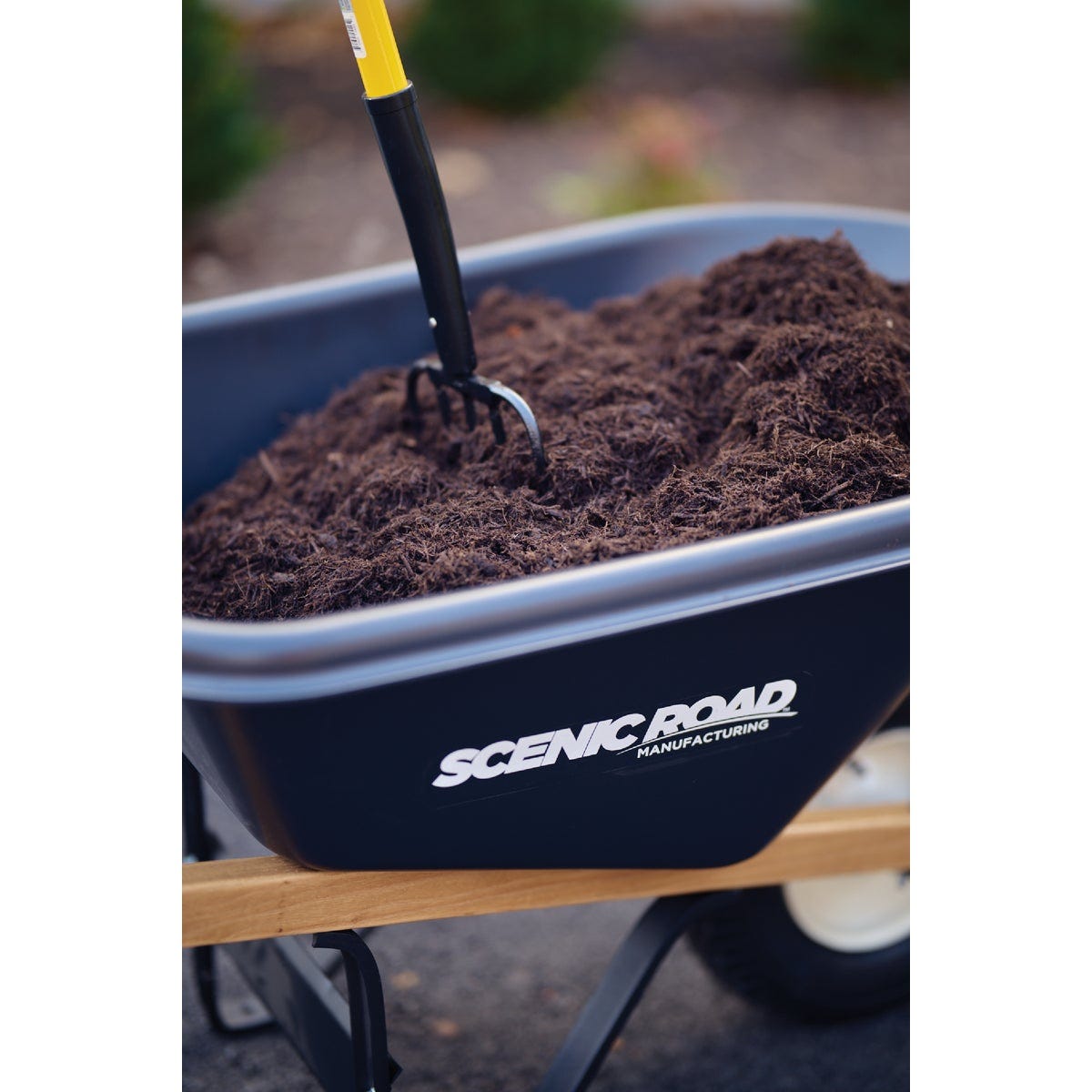 Scenic Road 6 Cu. Ft. Heavy Duty High-Density Poly Wheelbarrow - photo 3 Scenic Road 6 Cu. Ft. Heavy Duty High-Density Poly Wheelbarrow - photo 3