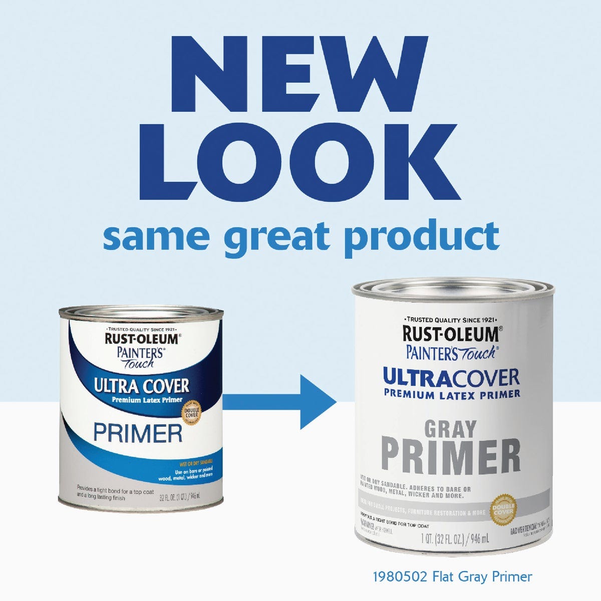 Rust-Oleum Painter's Touch Ultra Cover Latex Interior/Exterior Primer, Gray, 1 Qt. - photo 3