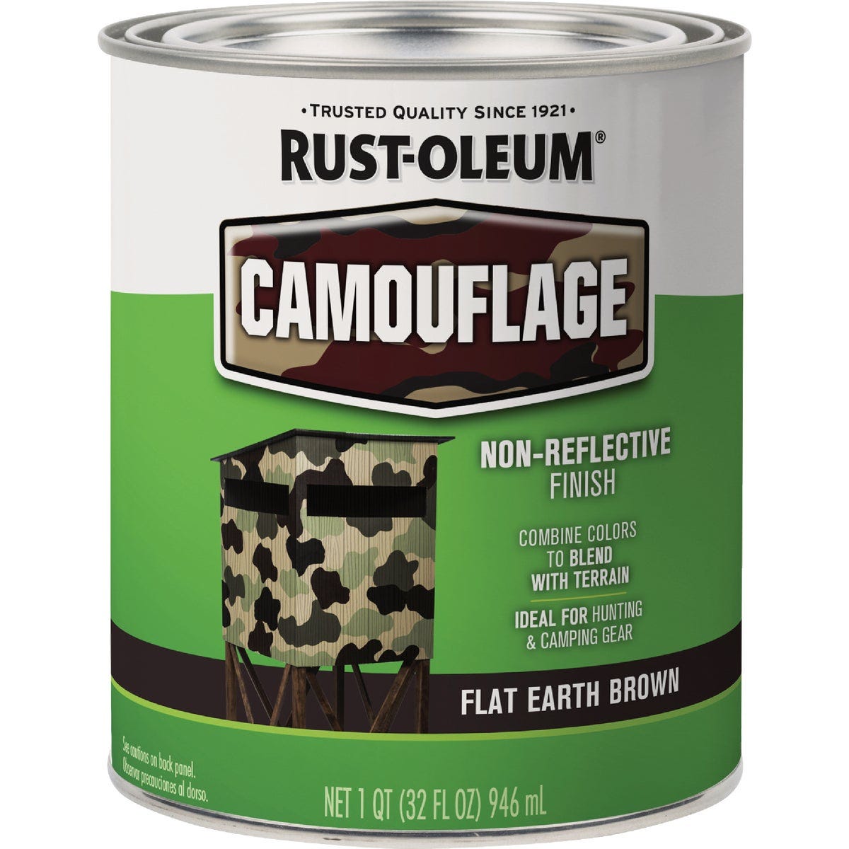 Rust-Oleum 1 Qt. Camouflage Brush Paint, Earth Brown - photo 2