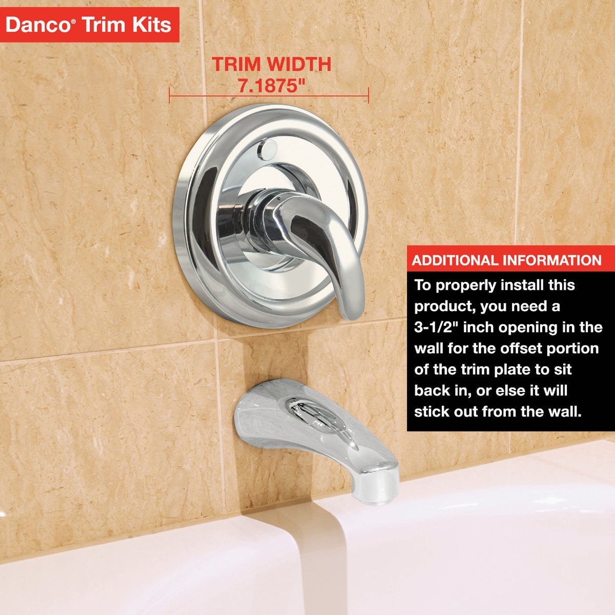 Danco Universal Delta Tub and Shower Trim Kit, Chrome - photo 4