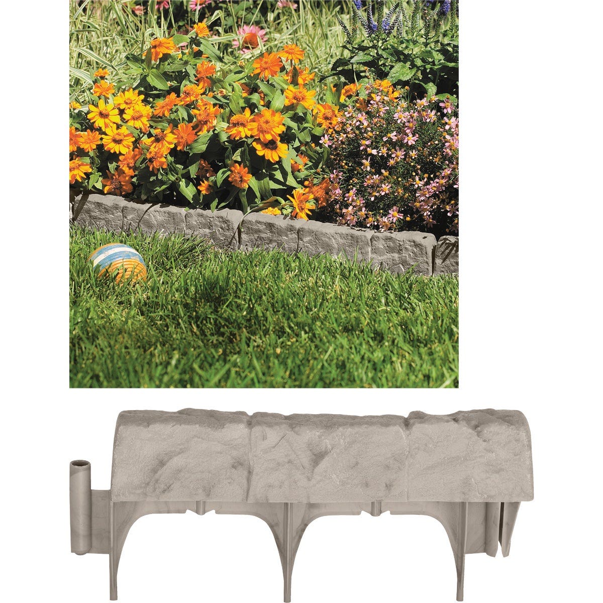 Suncast 6 In. H. x 12 In. L. Border Stone Poly Lawn Edging (10-Pack) - photo 2