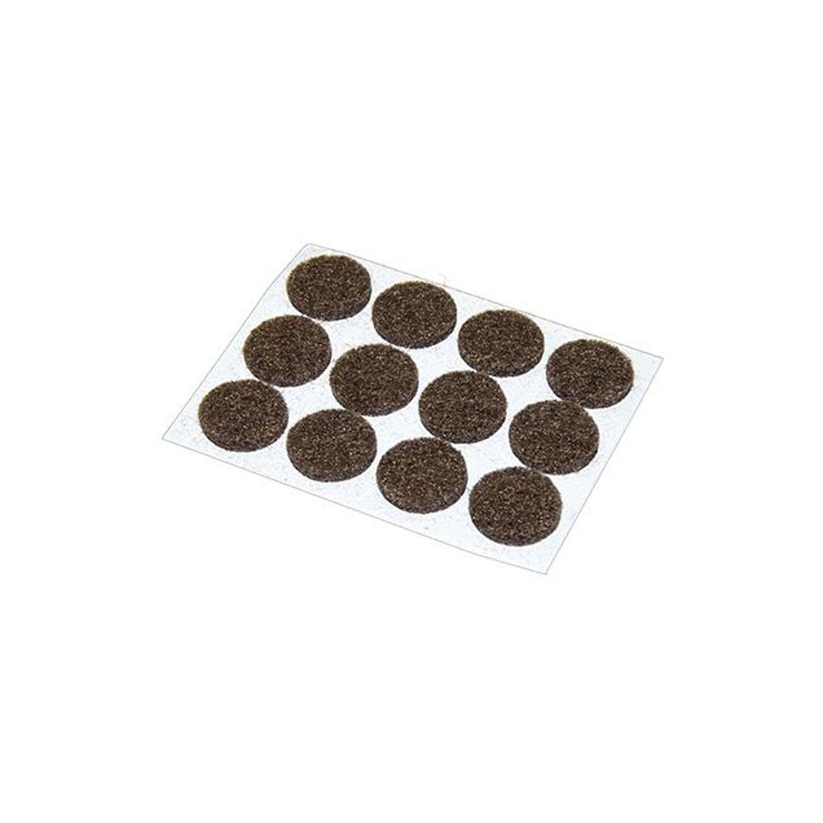 TruGuard 1/2 In. Self-Adhesive Brown Felt Round Furniture Pads (12-Pack)