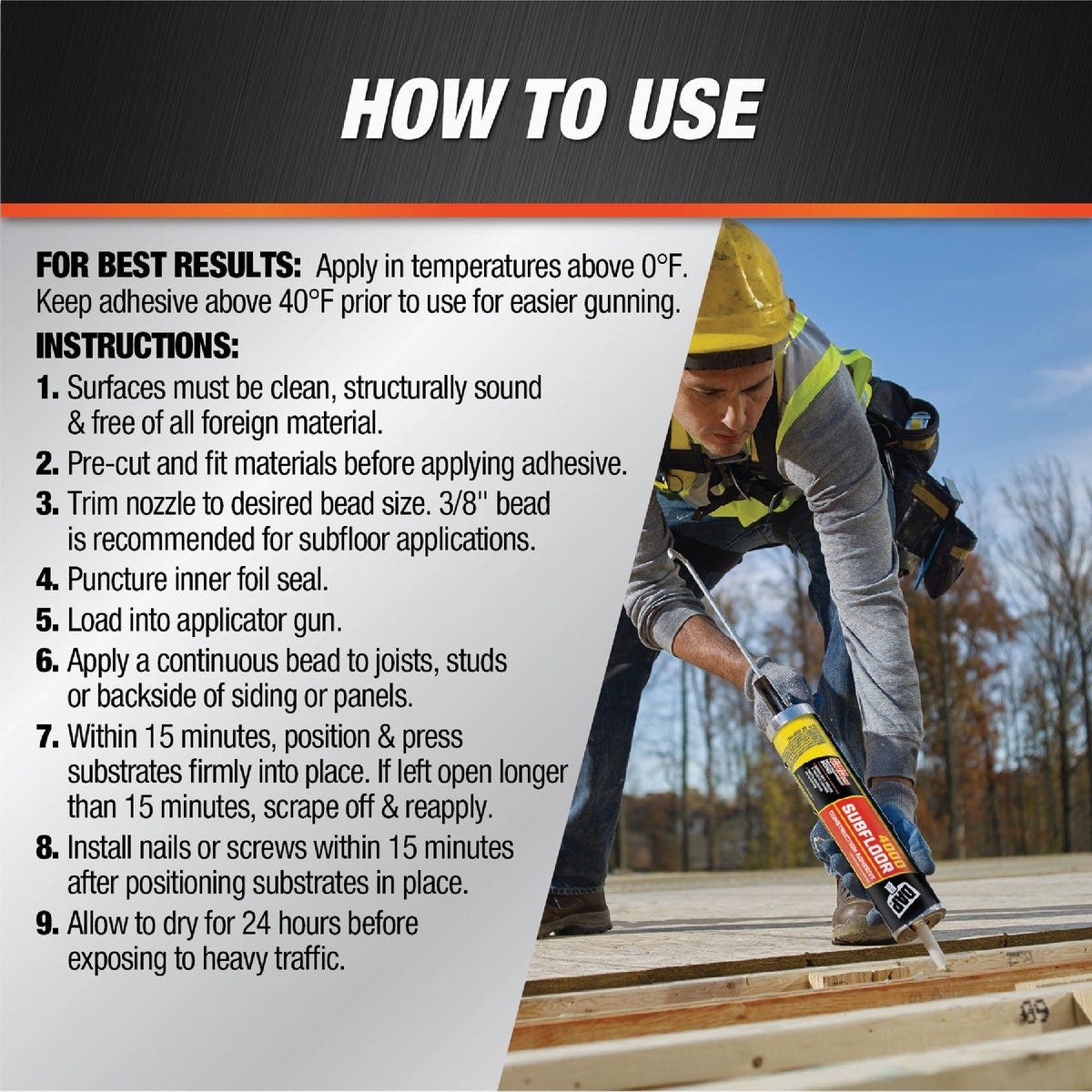 DAP 4000 28 Oz. Subfloor Construction Adhesive - photo 4 DAP 4000 28 Oz. Subfloor Construction Adhesive - photo 4