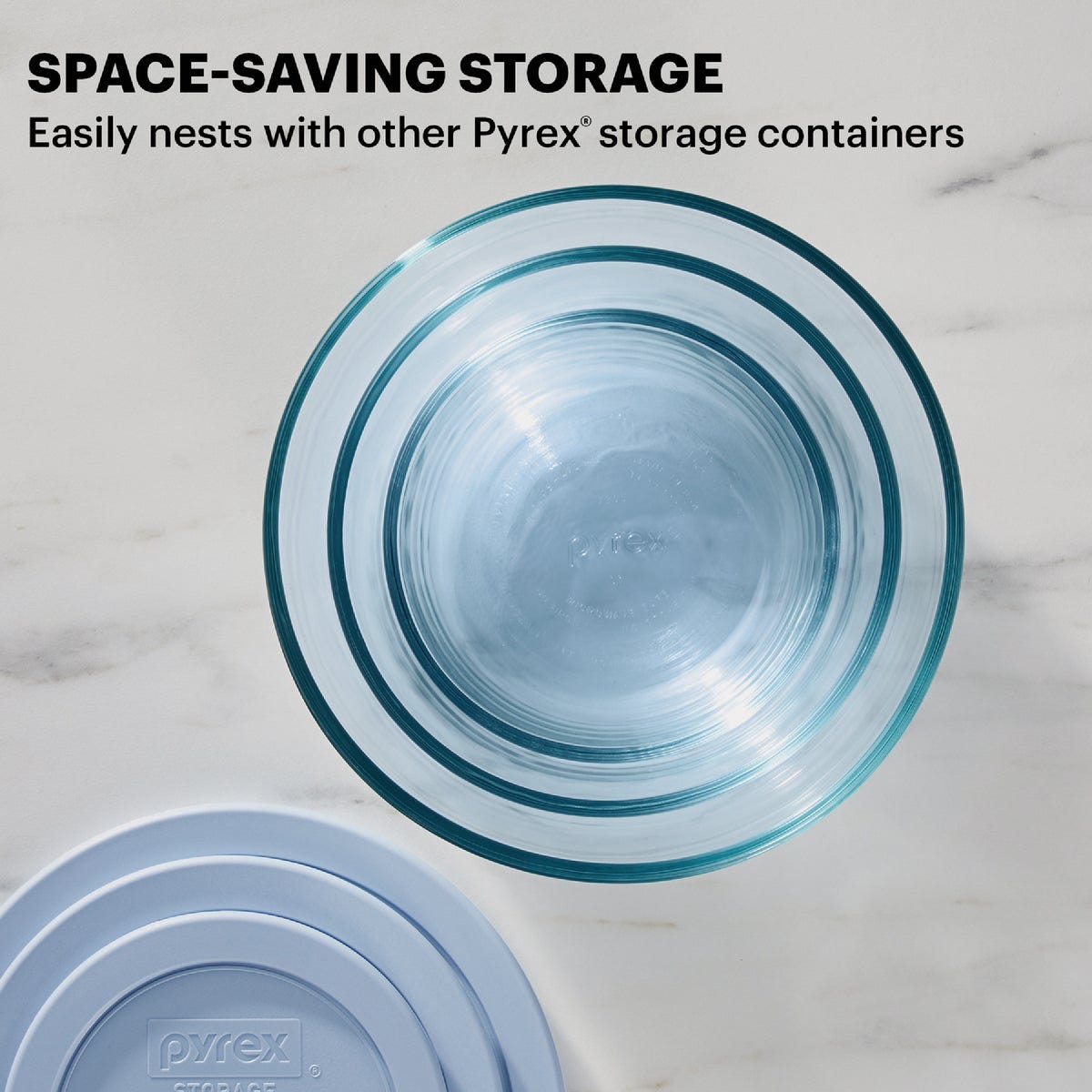 Pyrex Simply Store Tinted Round Storage Set with Blue Plastic Lids (6-Piece) - photo 3 Pyrex Simply Store Tinted Round Storage Set with Blue Plastic Lids (6-Piece) - photo 3