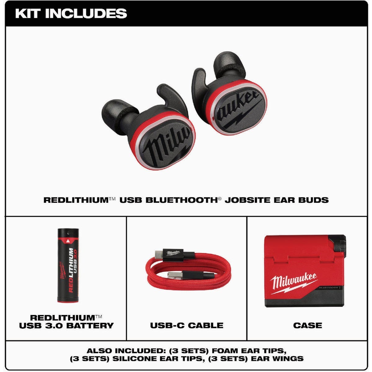 Milwaukee REDLITHIUM USB Bluetooth Jobsite Earbuds - photo 8 Milwaukee REDLITHIUM USB Bluetooth Jobsite Earbuds - photo 8