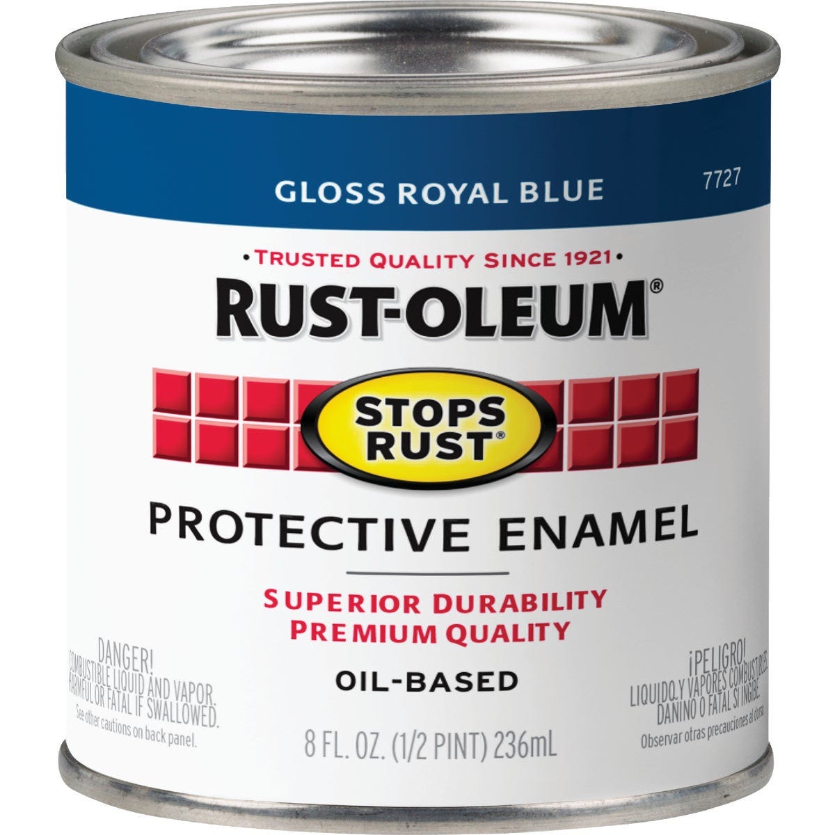 Rust-Oleum Stops Rust Oil Based Gloss Protective Rust Control Enamel, Royal Blue, 1/2 Pt. - photo 2