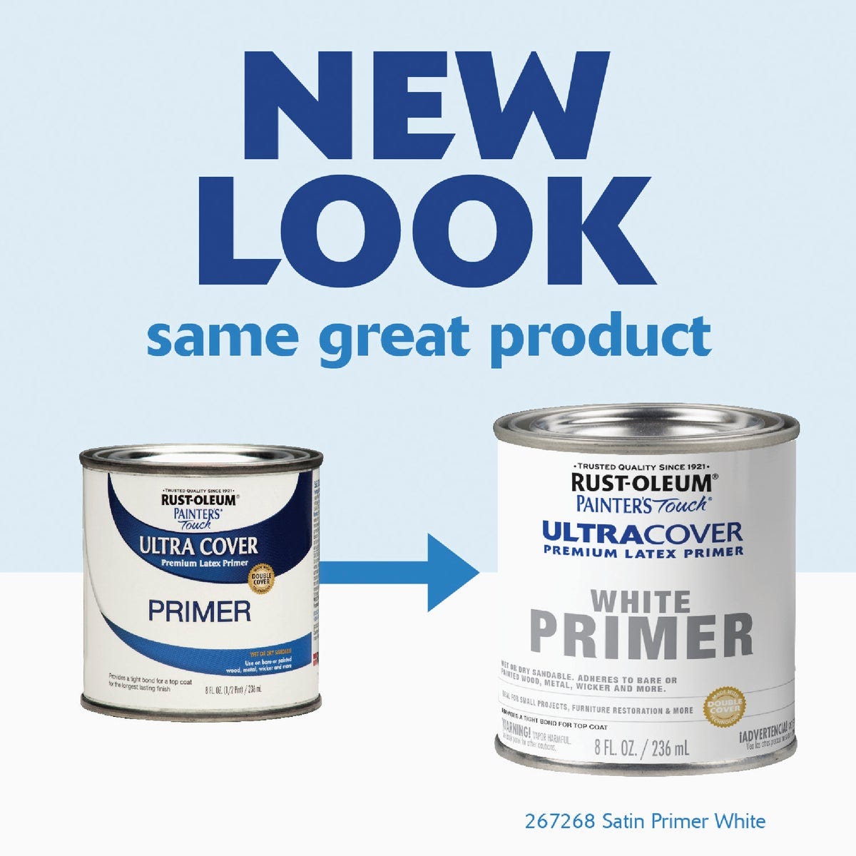 Rust-Oleum Painter's Touch Ultra Cover Flat Premium Latex Primer, White, 1/2 Pt. - photo 3