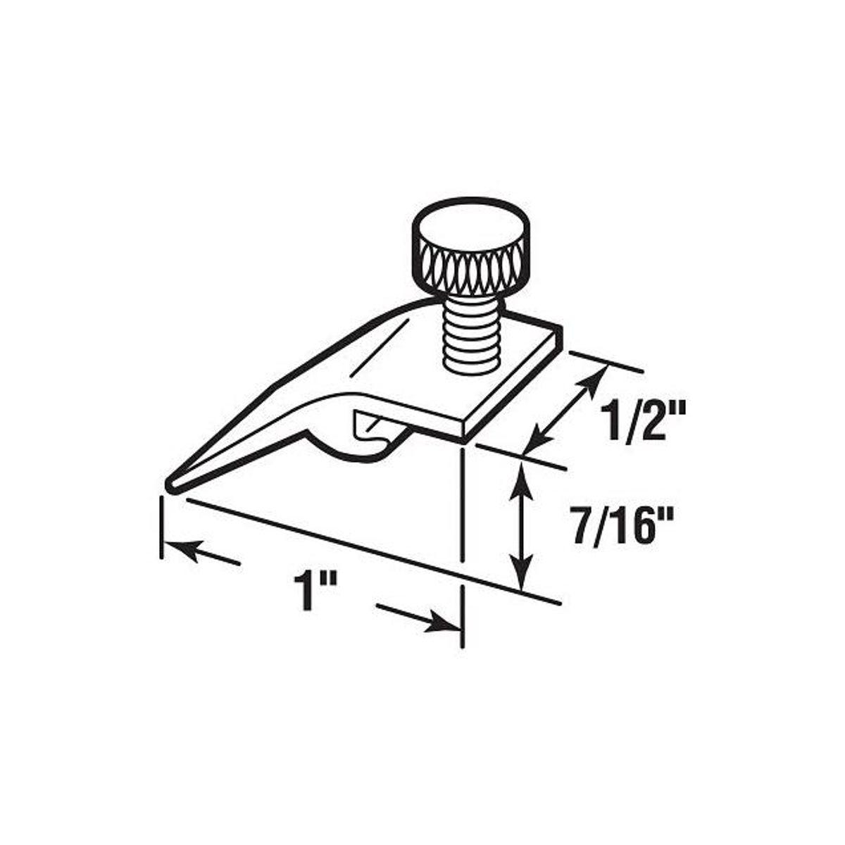 Prime-Line Deep Reach 7/16 In. Aluminum Storm Door Panel Clip (8-Pack)
