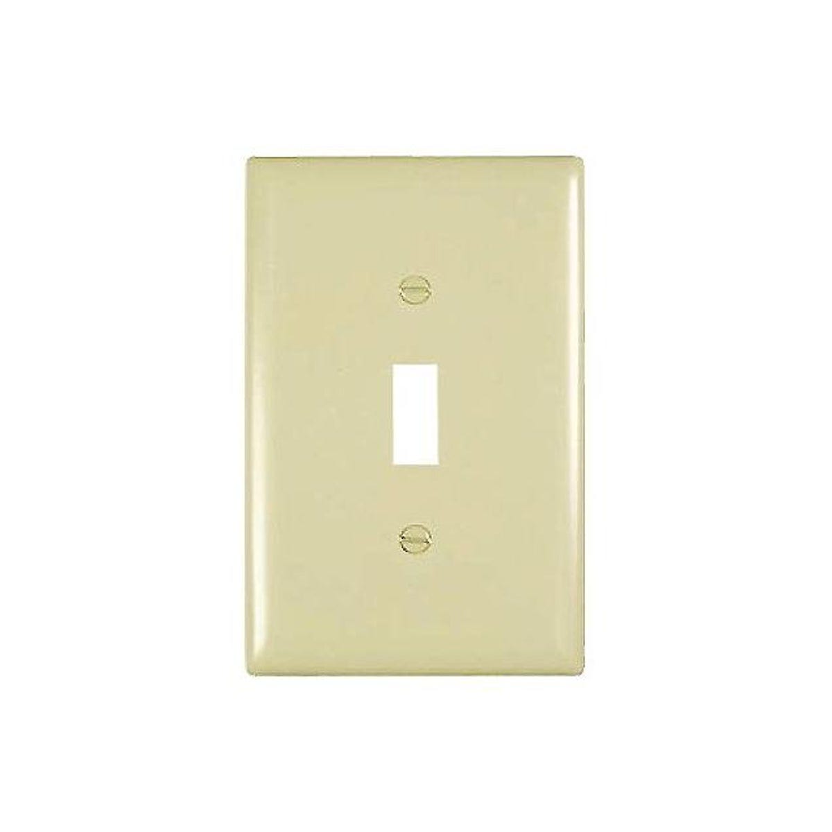 Legrand Pass & Seymour 1-Gang Nylon Jumbo Junior Toggle Switch Wall Plate, Ivory