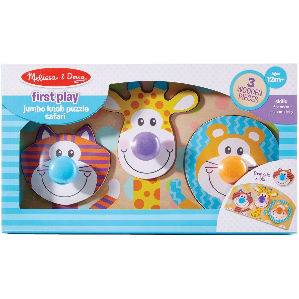 Melissa & Doug Safari Jumbo Knob Puzzle, 3 Pieces - photo 3