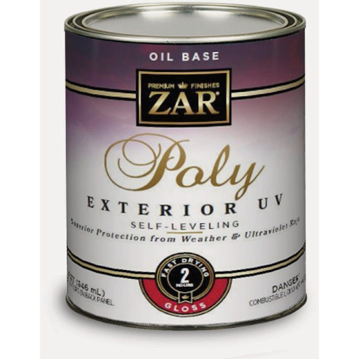 Zar Gloss Ultra Exterior Oil Based Polyurethane, 1 Qt., Clear - photo 2