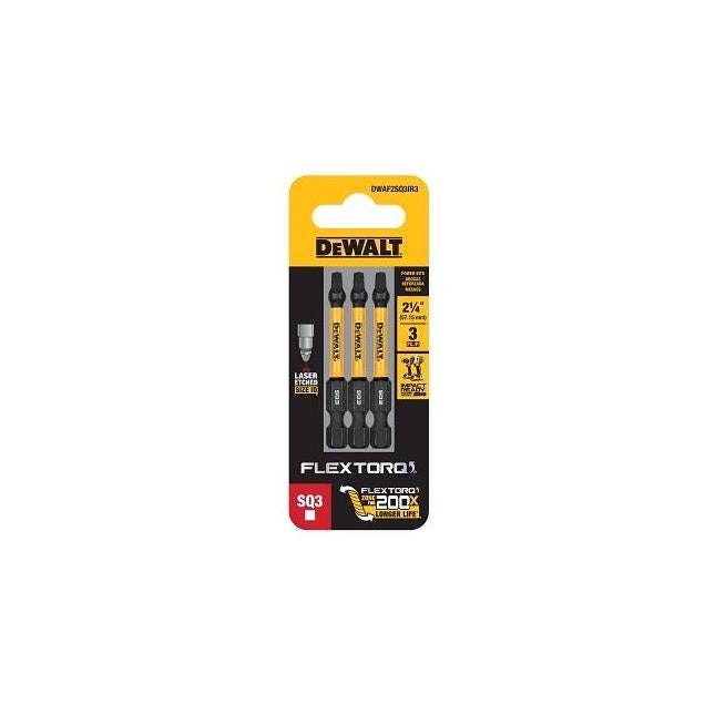 DeWalt FlexTorq 2-1/4 In. #3 Square Impact Screwdriver Bit (3-Pack)