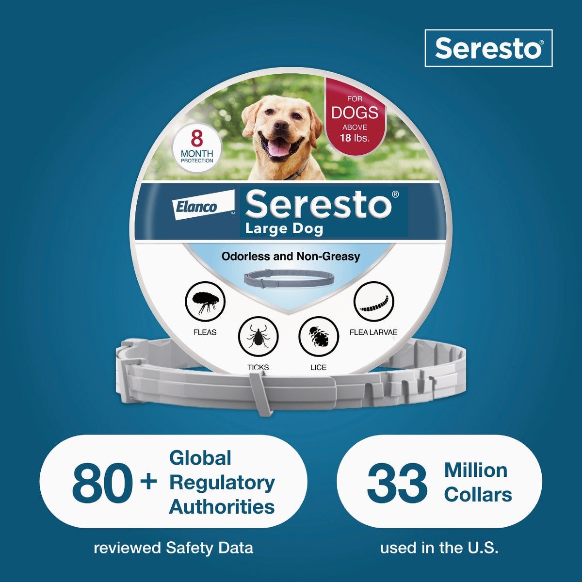 Seresto 8 Month Flea & Tick Collar for Dogs Over 18 Lb. - photo 3 Seresto 8 Month Flea & Tick Collar for Dogs Over 18 Lb. - photo 3