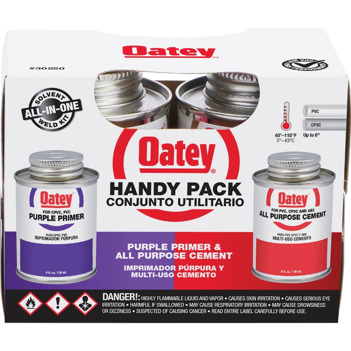 Oatey 4 Oz. All-Purpose ABS, PVC & CPVC Clear Cement & Purple