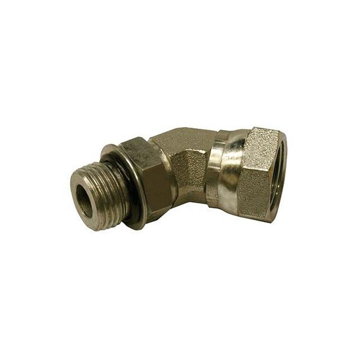 Apache 1/2 In. Male 0-Ring x 1/2 In. FP Swivel 45 Deg. Hydraulic Adapter Apache 1/2 In. Male 0-Ring x 1/2 In. FP Swivel 45 Deg. Hydraulic Adapter