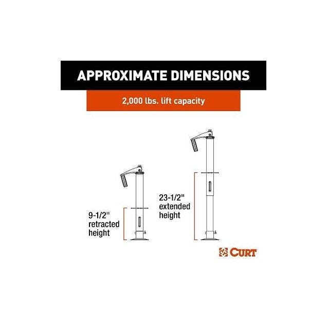 Curt 2000 Lb. Lippert Quick Drop Drill-Operated Tongue Jack, 14 In. Travel - photo 2 Curt 2000 Lb. Lippert Quick Drop Drill-Operated Tongue Jack, 14 In. Travel - photo 2