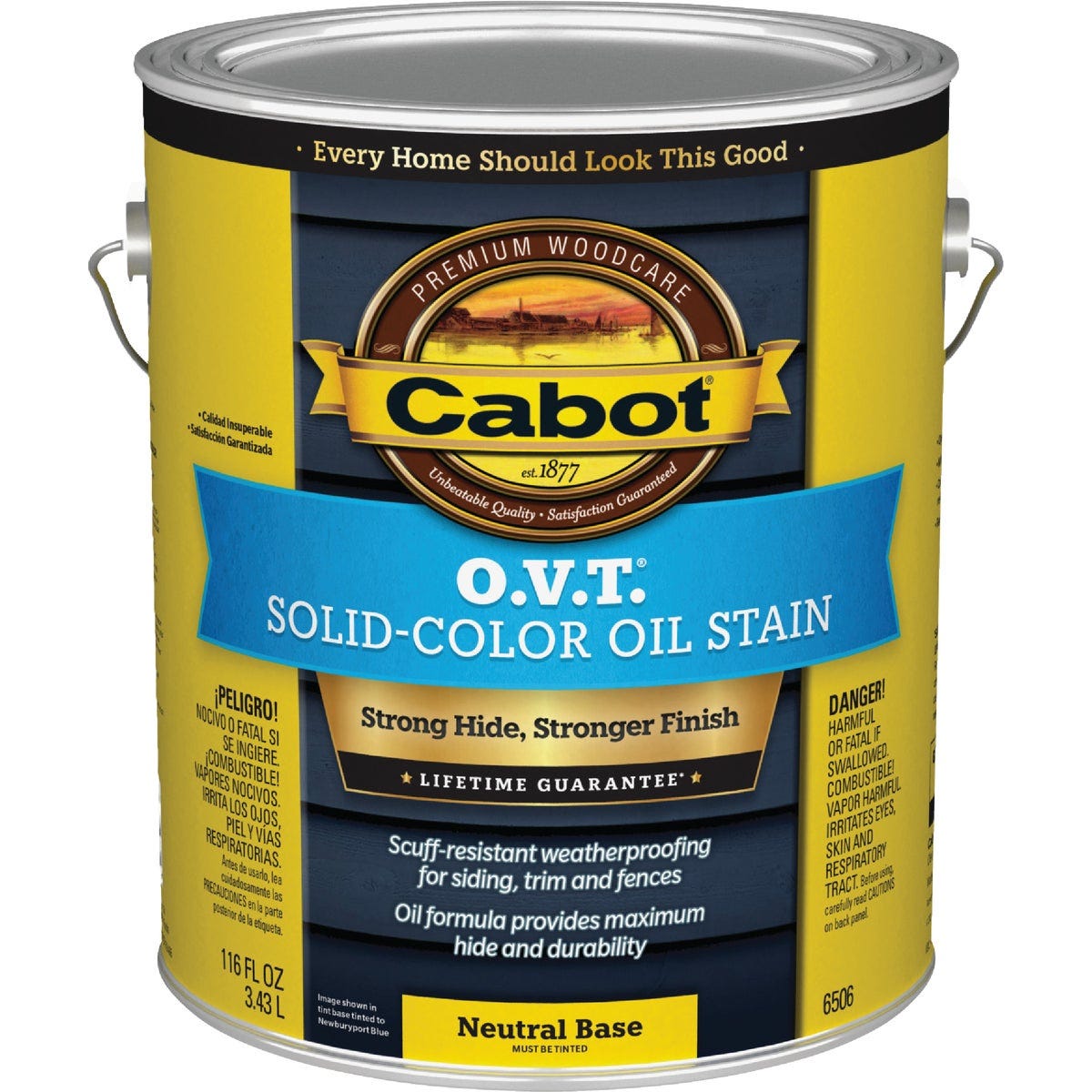 Cabot O.V.T. Solid Color Oil Exterior Stain, 6506 Neural Base, 1 Gal.