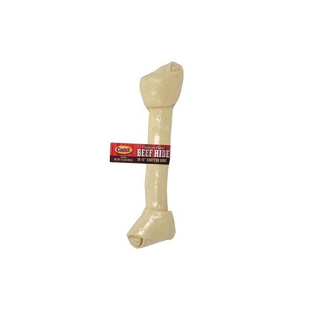 Cadet 14 In. Beef Hide Knotted Dog Bone Chew
