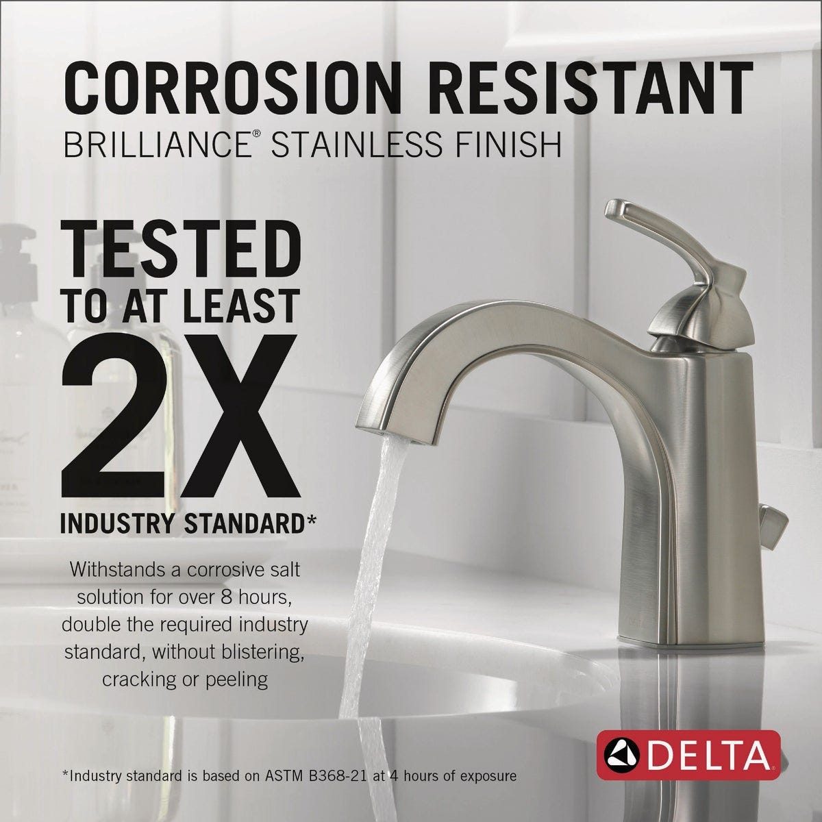 Delta Flynn Stainless Single-Handle 4 In. Centerset Bathroom Faucet - photo 3 Delta Flynn Stainless Single-Handle 4 In. Centerset Bathroom Faucet - photo 3