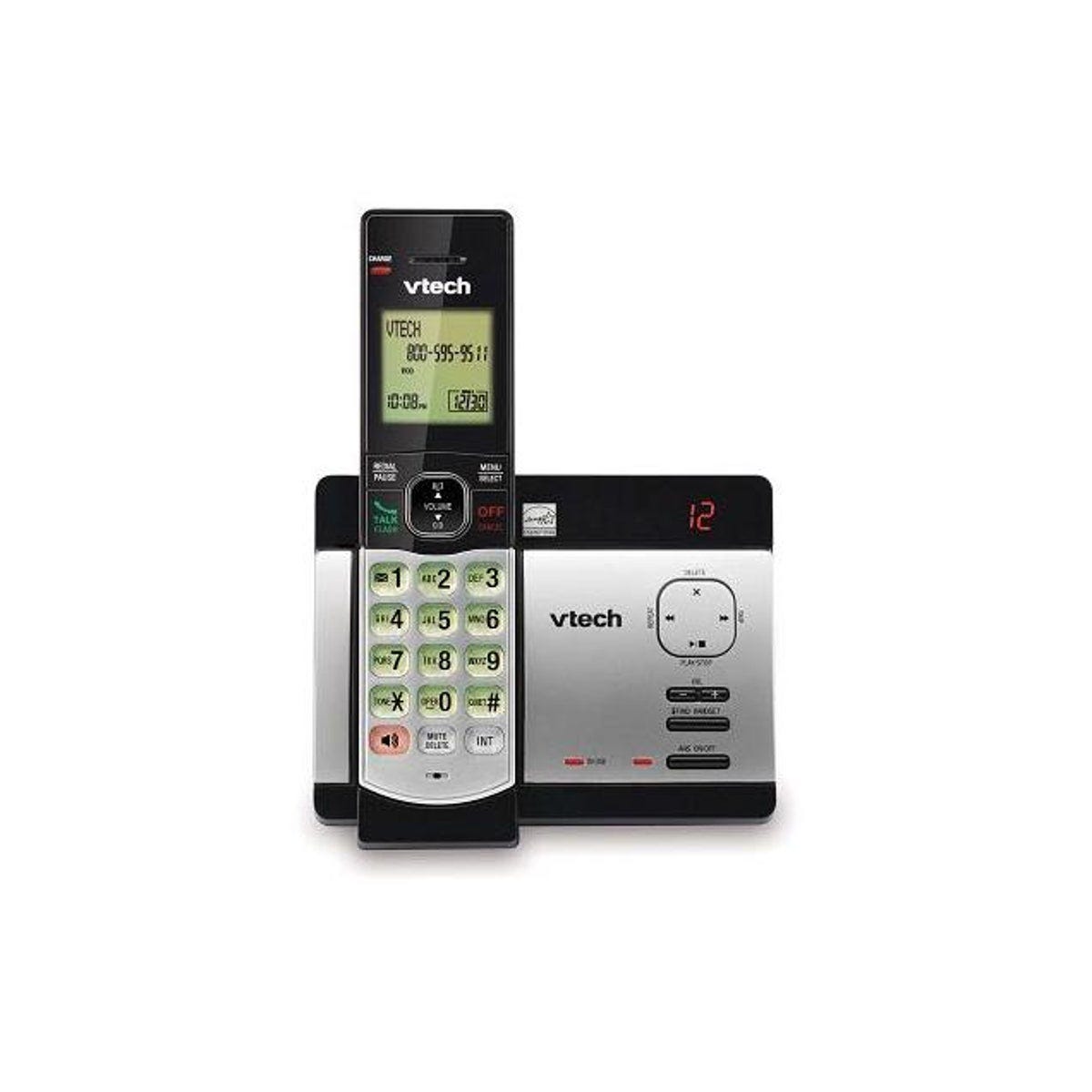VTech Answering System and Caller ID Silver/Black 6.0 Expandable Cordless Phone with 1 Handset VTech Answering System and Caller ID Silver/Black 6.0 Expandable Cordless Phone with 1 Handset