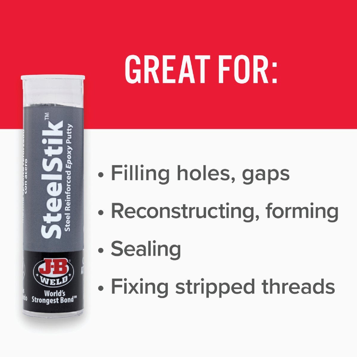 J-B Weld SteelStik 2 Oz. Gray Epoxy Putty - photo 3