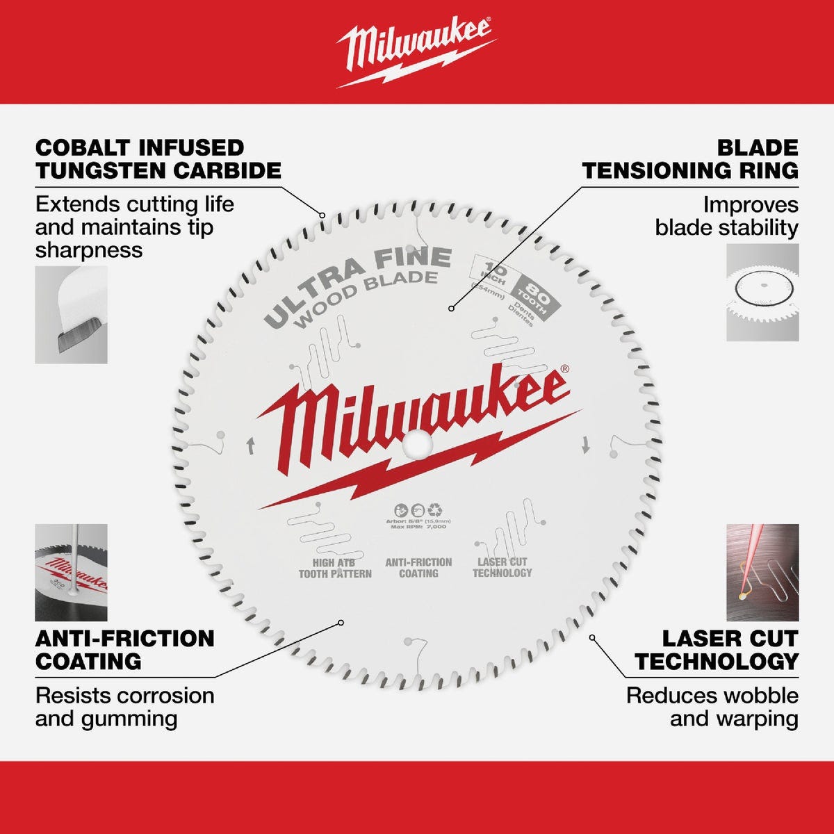 Milwaukee 10 In. 80-Tooth Ultra Fine Finish Circular Saw Blade - photo 5