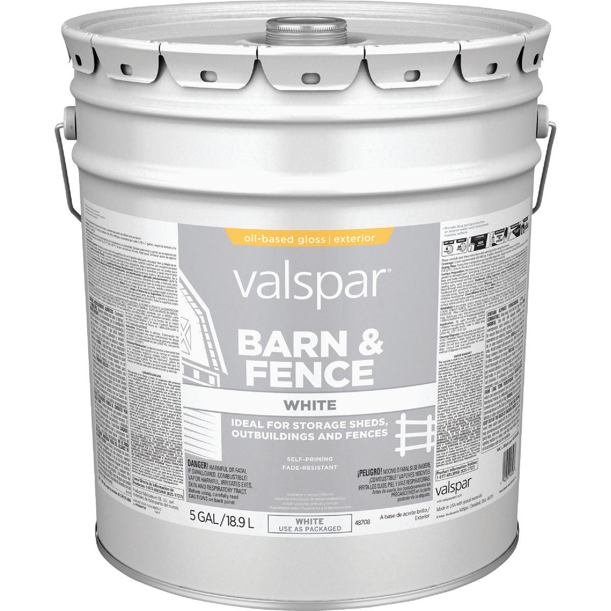 Valspar Oil Paint & Primer In One Low Sheen Barn & Fence Paint, White, 5 Gal. - photo 2 Valspar Oil Paint & Primer In One Low Sheen Barn & Fence Paint, White, 5 Gal. - photo 2