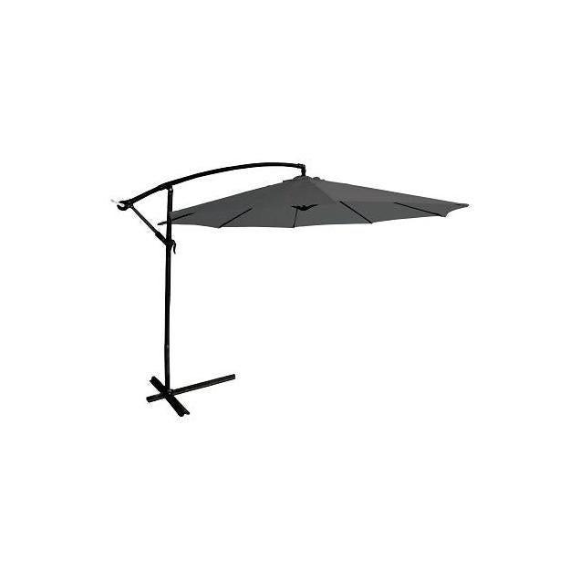 Four Seasons Courtyard 11.5 Ft. Aluminum Charcoal Grey Offset Patio Umbrella Four Seasons Courtyard 11.5 Ft. Aluminum Charcoal Grey Offset Patio Umbrella