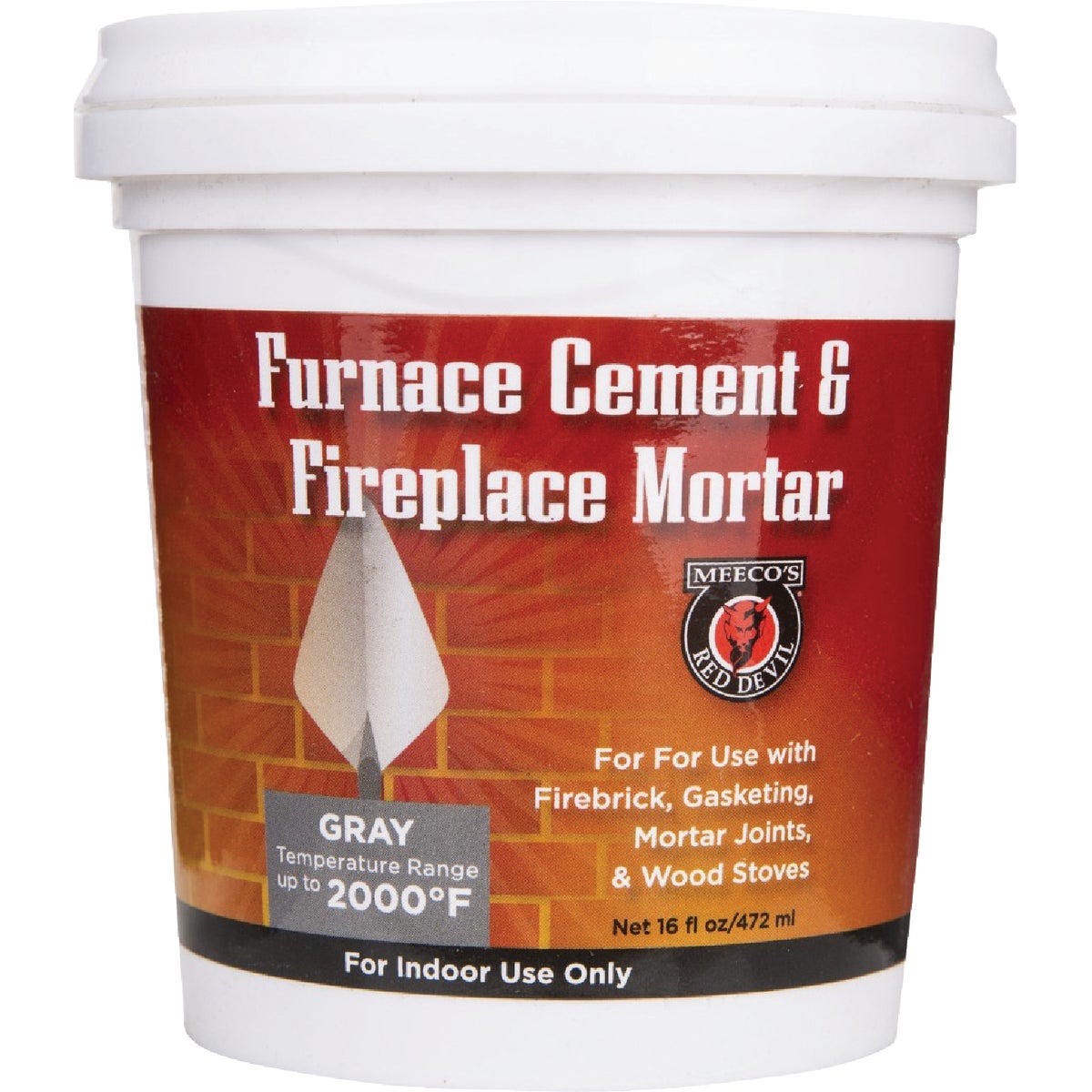 Meeco's Red Devil 1 Pt. Gray Furnace Cement & Fireplace Mortar Meeco's Red Devil 1 Pt. Gray Furnace Cement & Fireplace Mortar