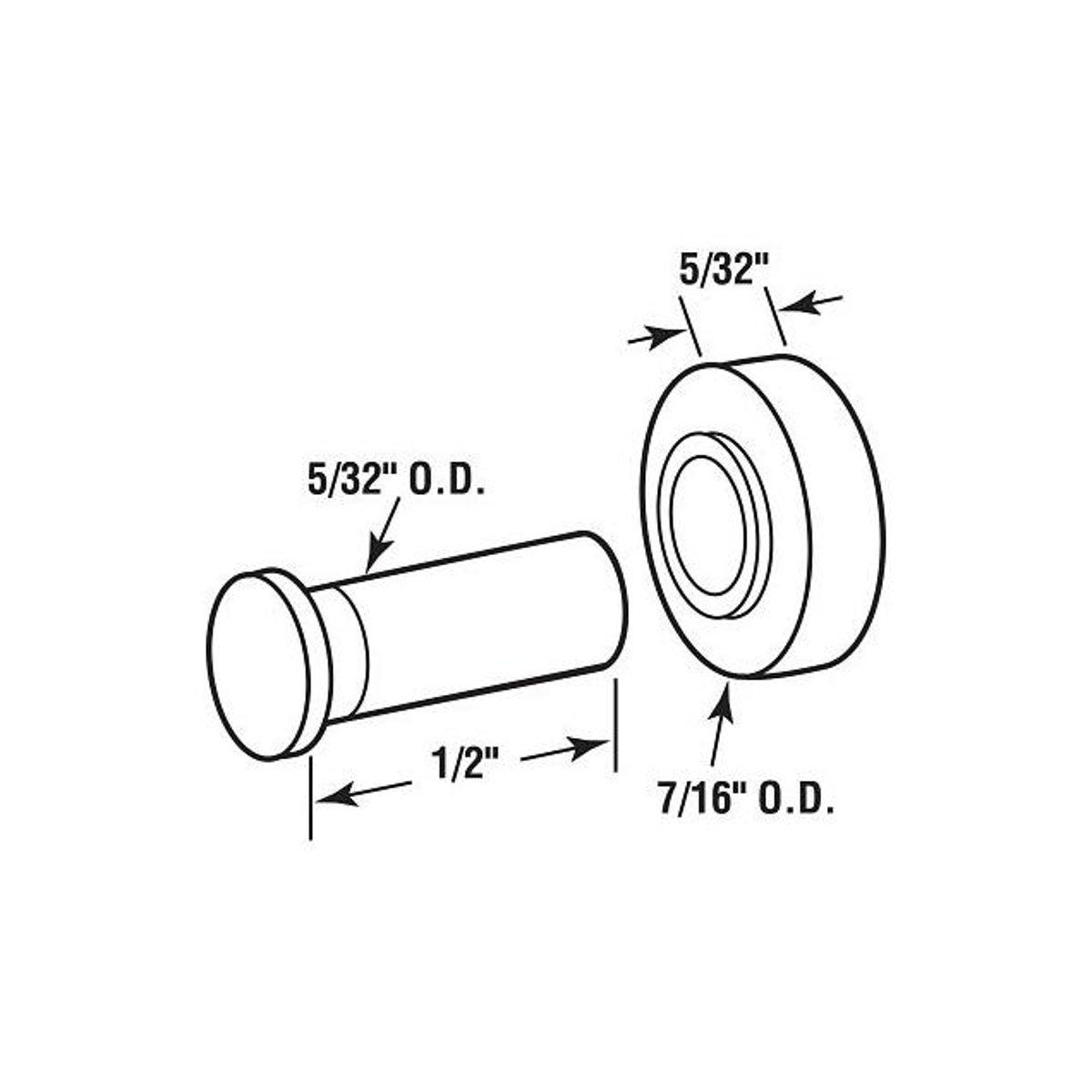 Prime-Line 7/16 In. Flat Nylon Sliding Window Roller with Axle Pins (4-Pack) - photo 2