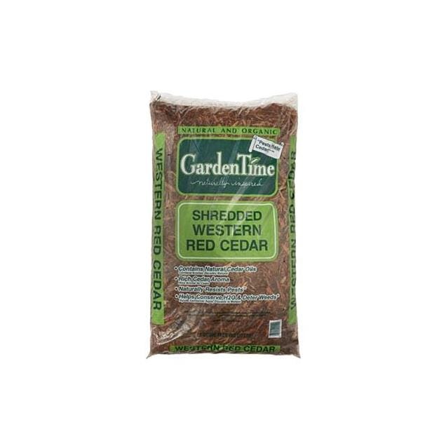 Garden Time 2 Cu. Ft. Shredded Western Red Cedar Mulch Garden Time 2 Cu. Ft. Shredded Western Red Cedar Mulch