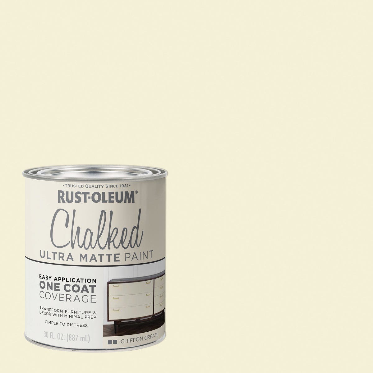 Rust-Oleum Chalked Ultra Matte Chiffon Cream 30 Oz. Chalk Paint Rust-Oleum Chalked Ultra Matte Chiffon Cream 30 Oz. Chalk Paint