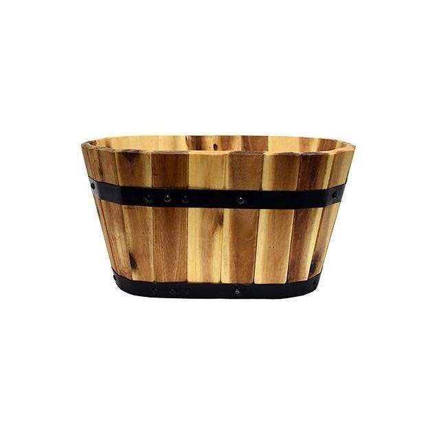 Avera Products 15 In. x 8 In. Wood Oval Planter Avera Products 15 In. x 8 In. Wood Oval Planter