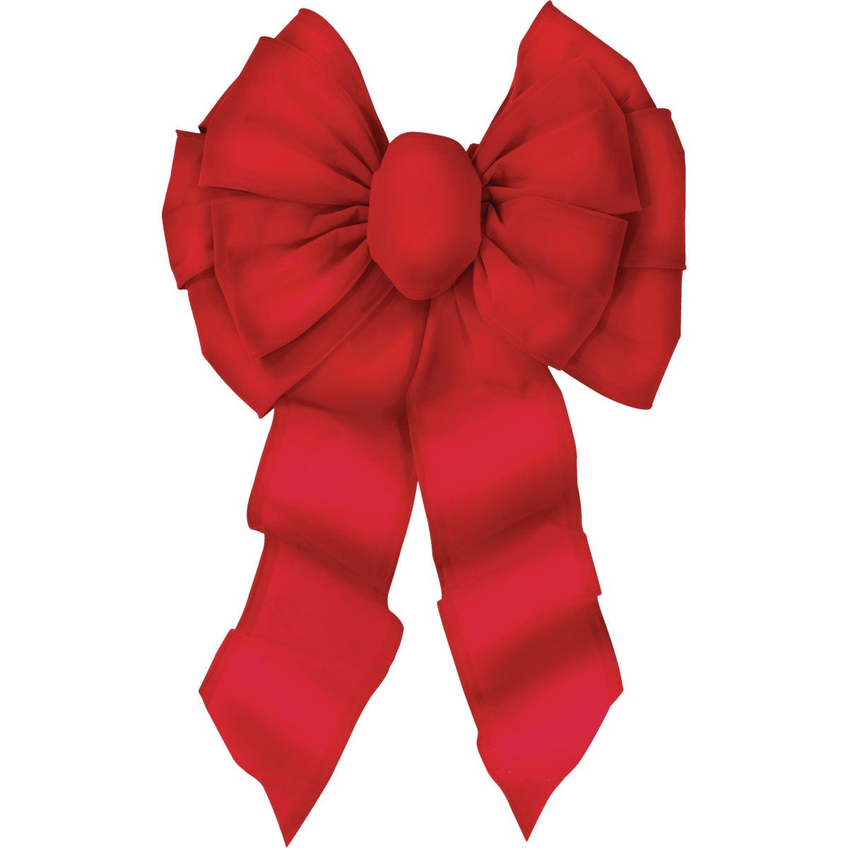 Holiday Trims 11-Loop 14 In. x 28 In. Red Velvet Deluxe Wire Bow