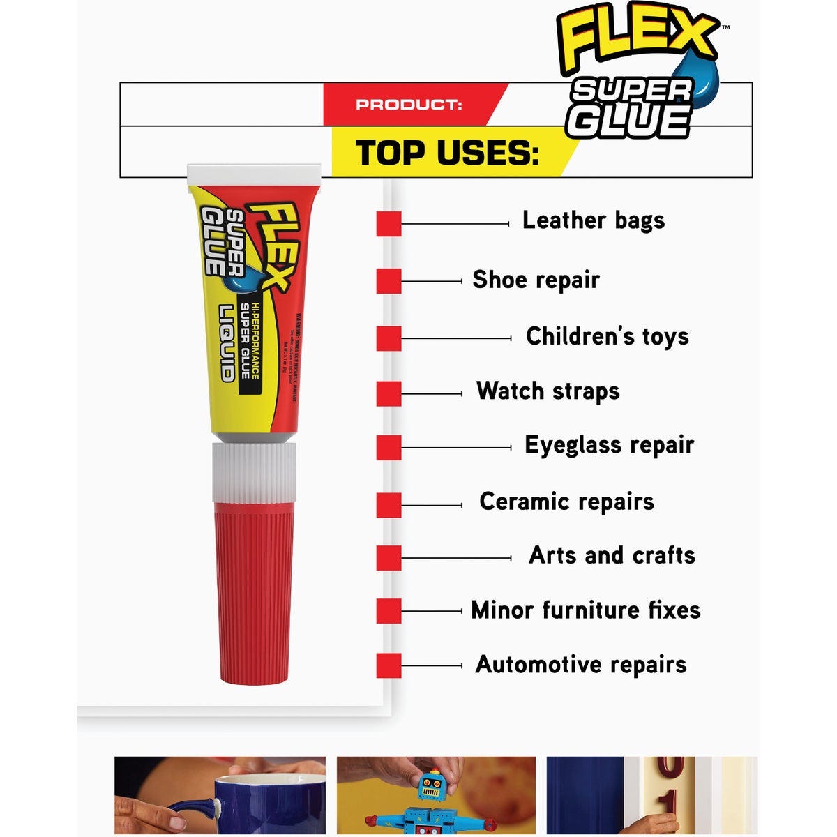Flex 0.1 Oz. Liquid Super Glue (2-Pack) - photo 6 Flex 0.1 Oz. Liquid Super Glue (2-Pack) - photo 6